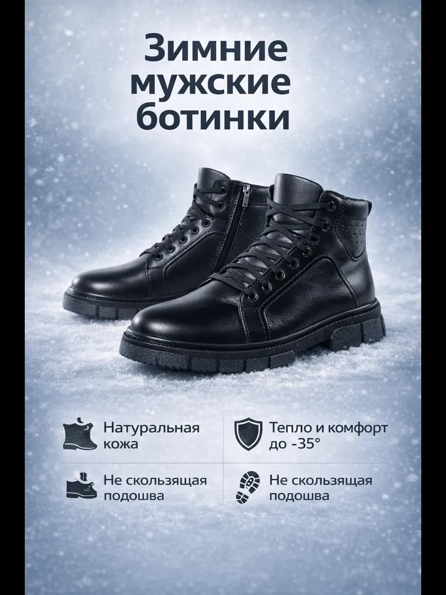 Зимние ботинки с мехом