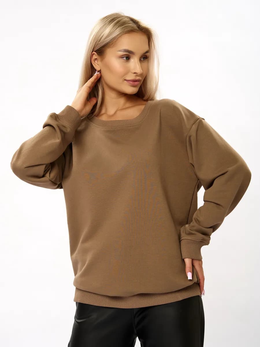 Свитшот оверсайз базовый без начеса толстовка