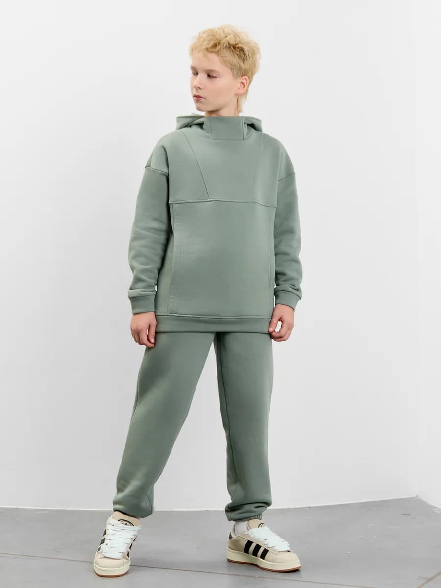 Костюм с начесом теплый футер 3-х нитка с капюшоном - фото 1