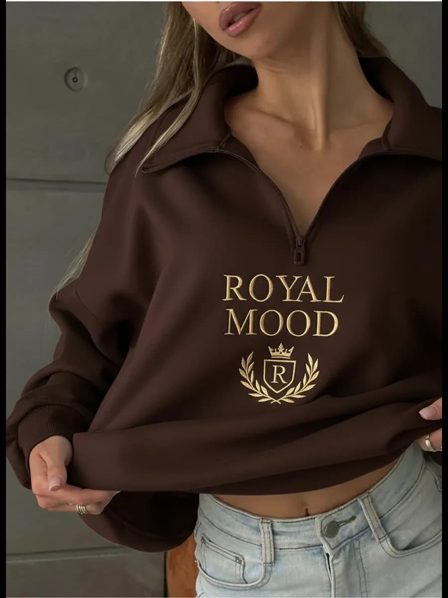 Свитшот на молнии оверсайз