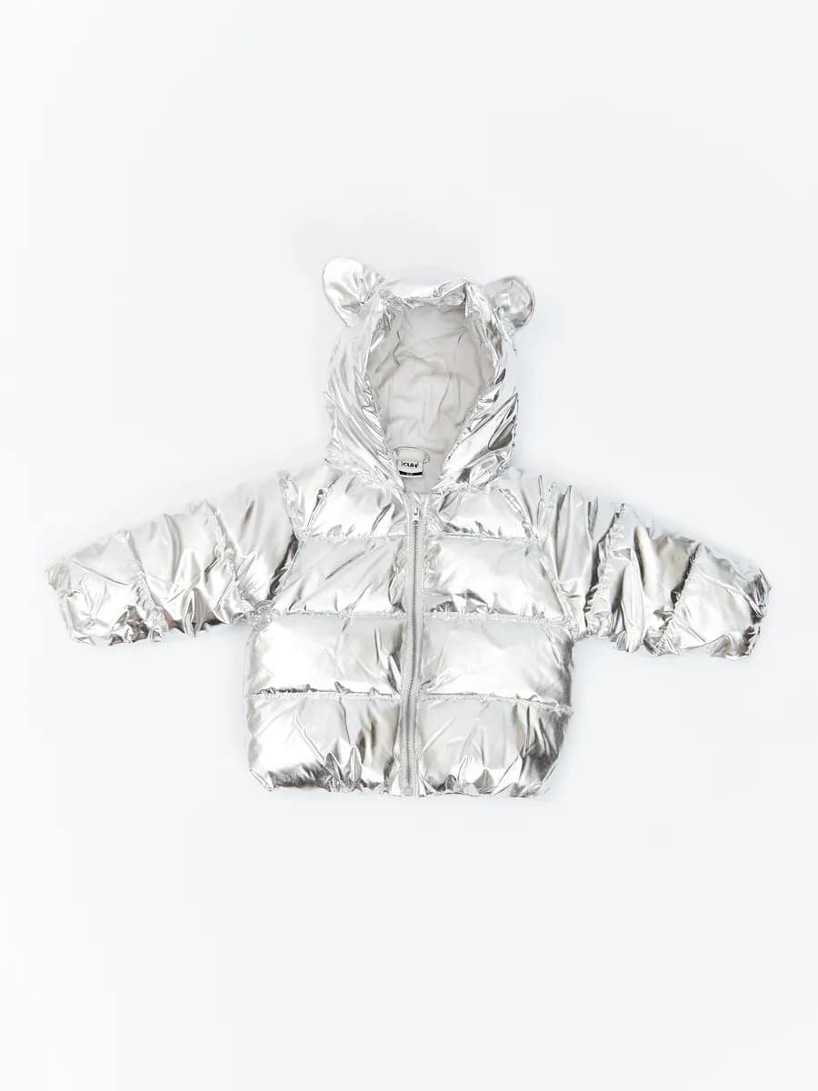 Серебристая куртка с ушками для младенца