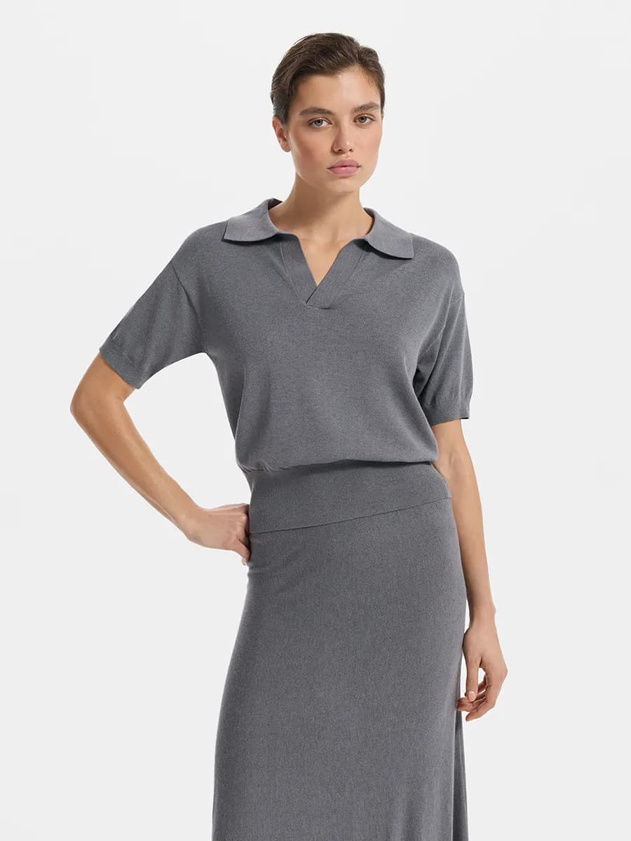 Джемпер-поло с короткими рукавами