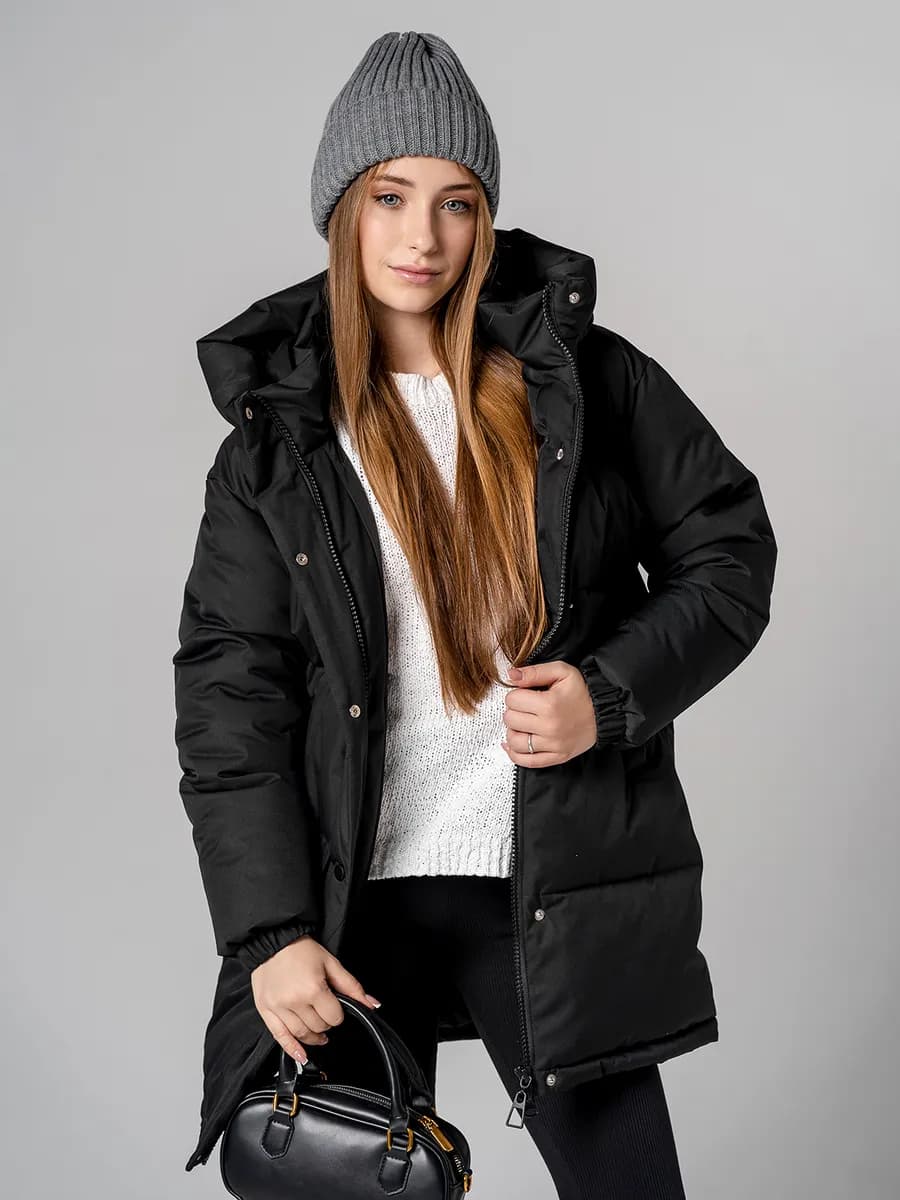 Куртка зимняя для девочки до колена пуховик - фото 1