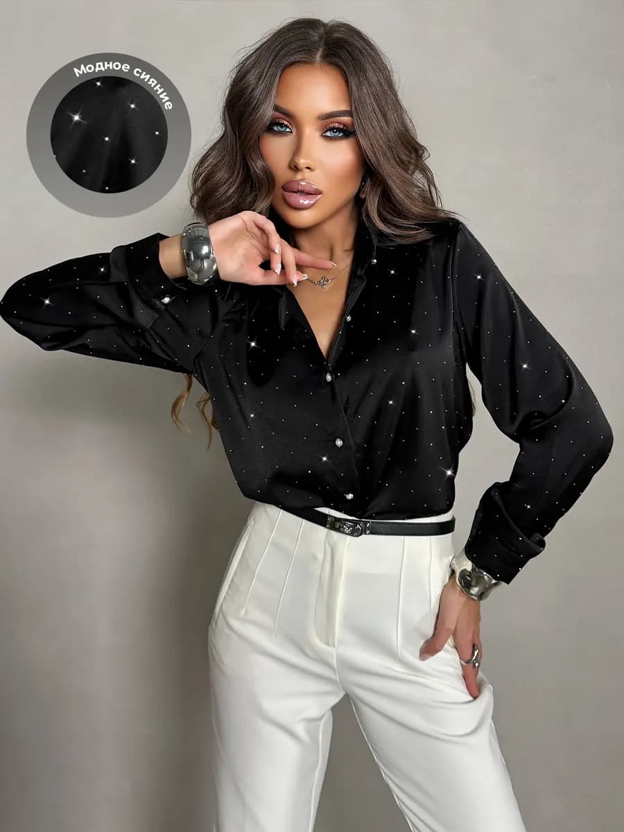 Блузка нарядная вечерняя со стразами