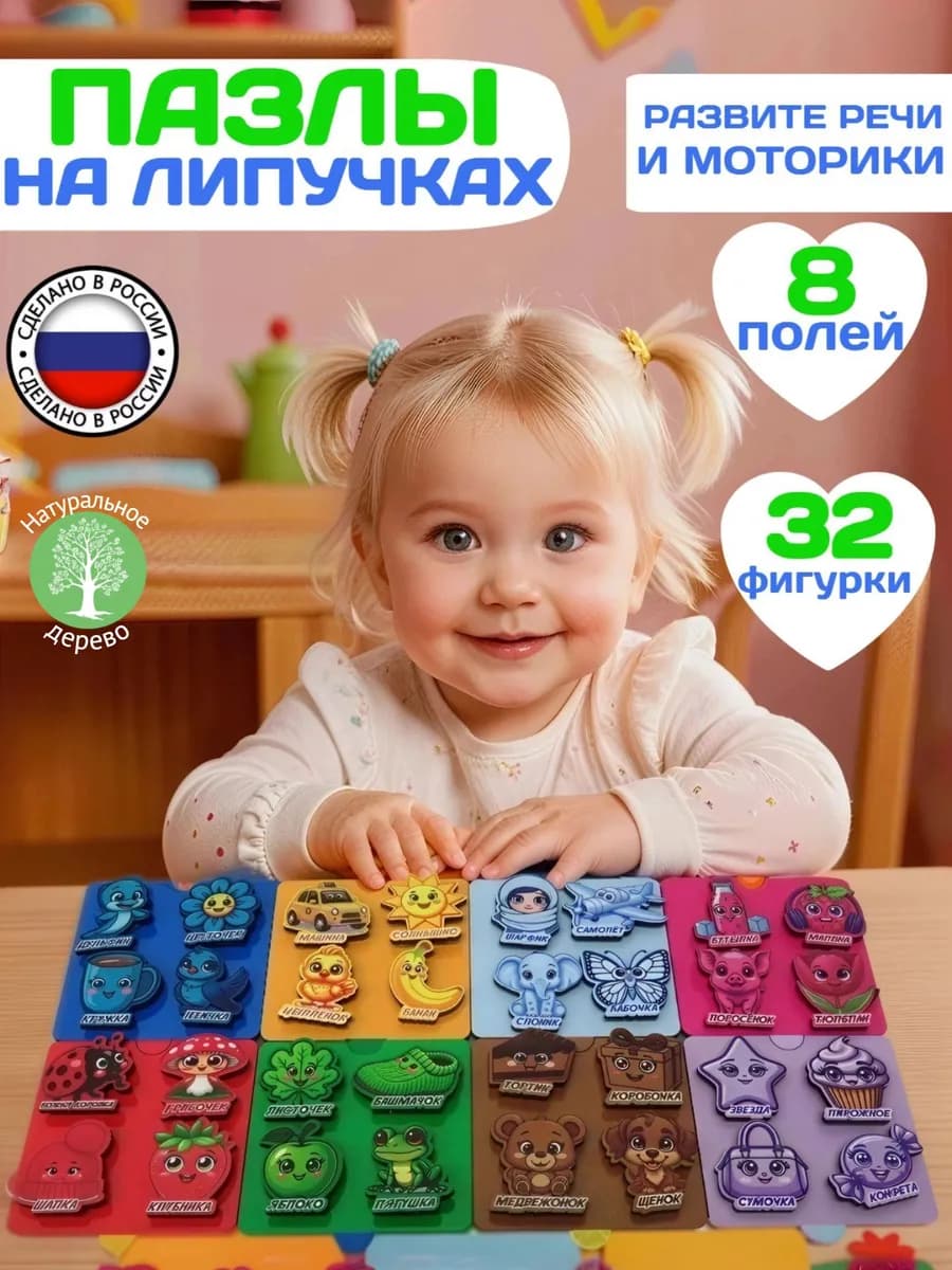 Развивающая игра для малышей цветные липучки