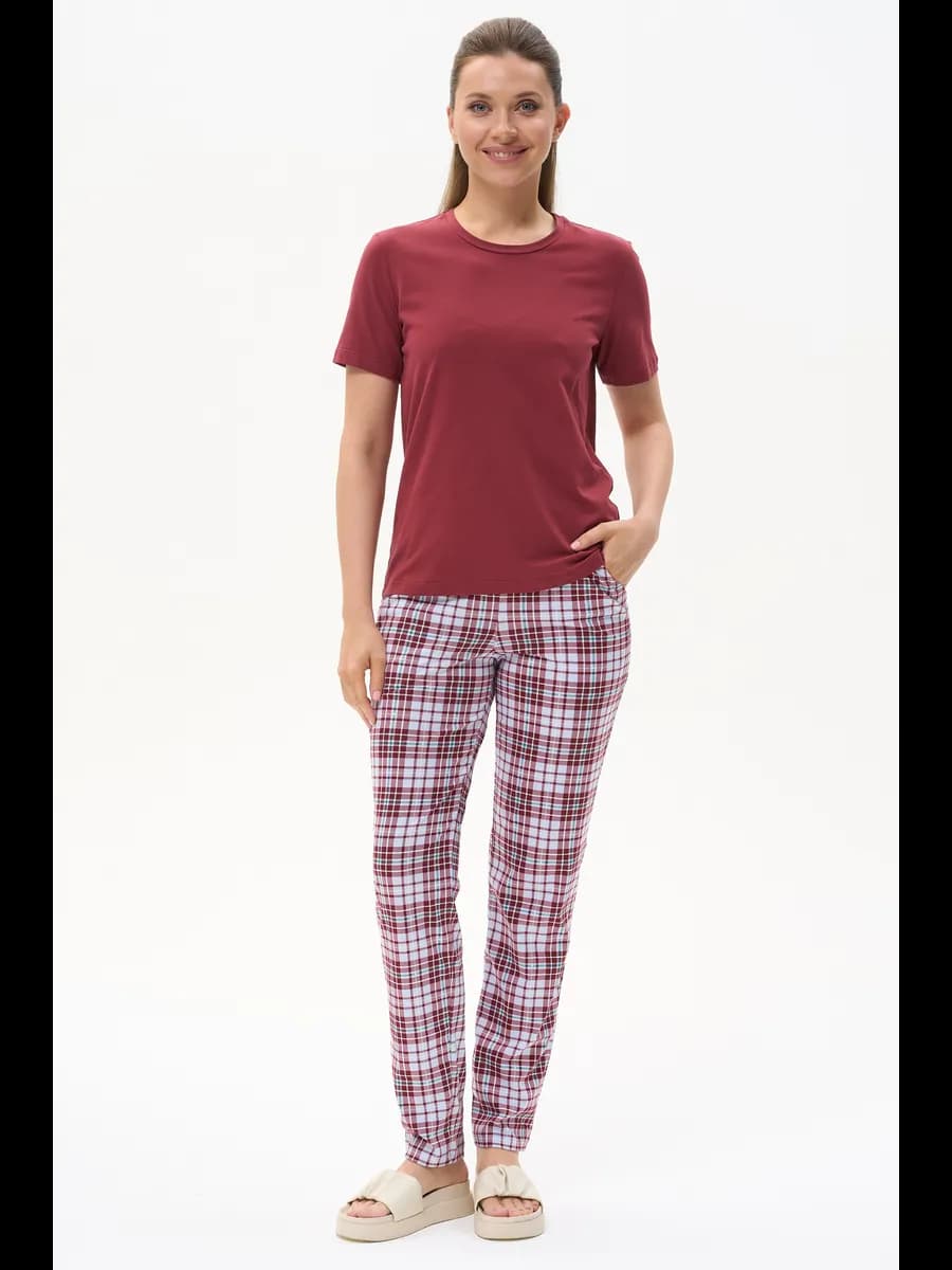 Брюки домашние на резинке зауженные