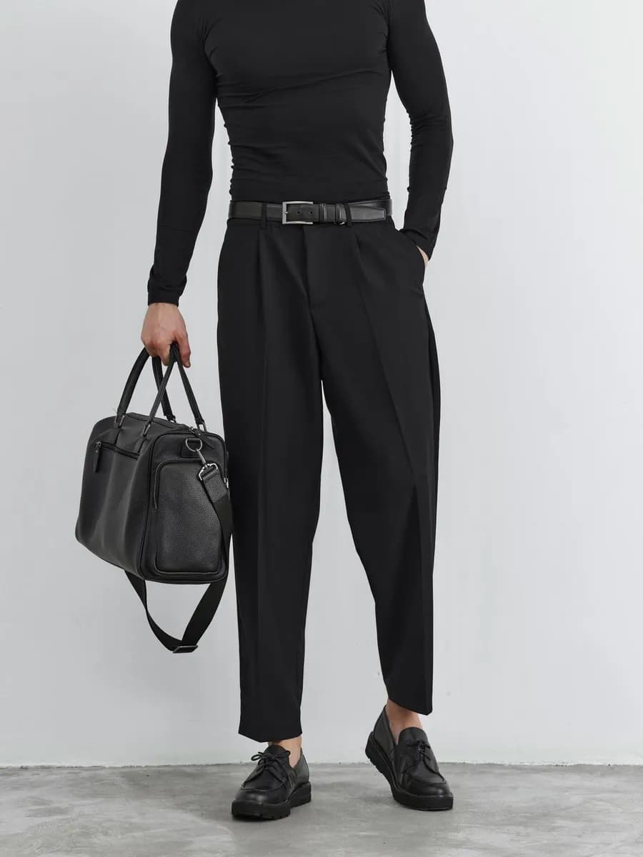 Брюки бананы со стрелками классические широкие