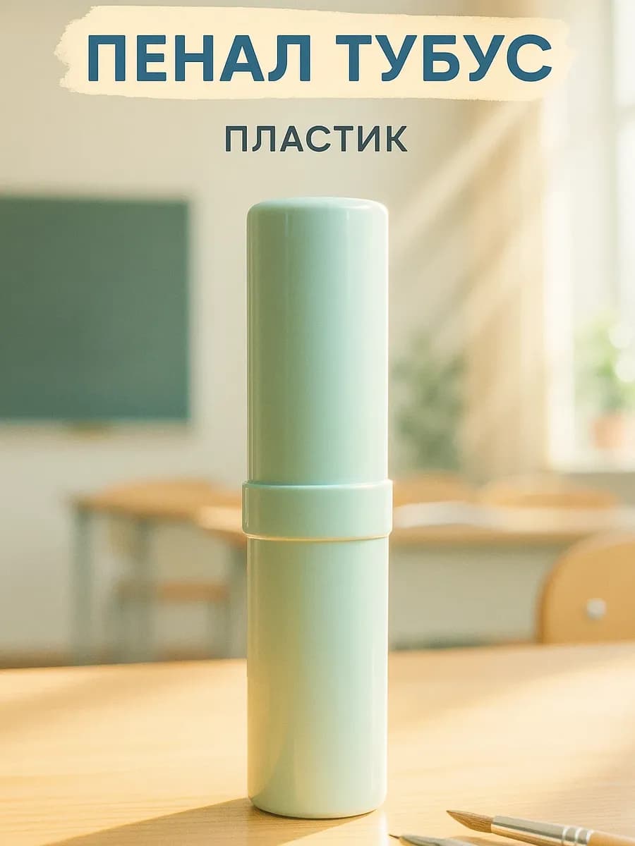 Пенал тубус пластиковый в школу