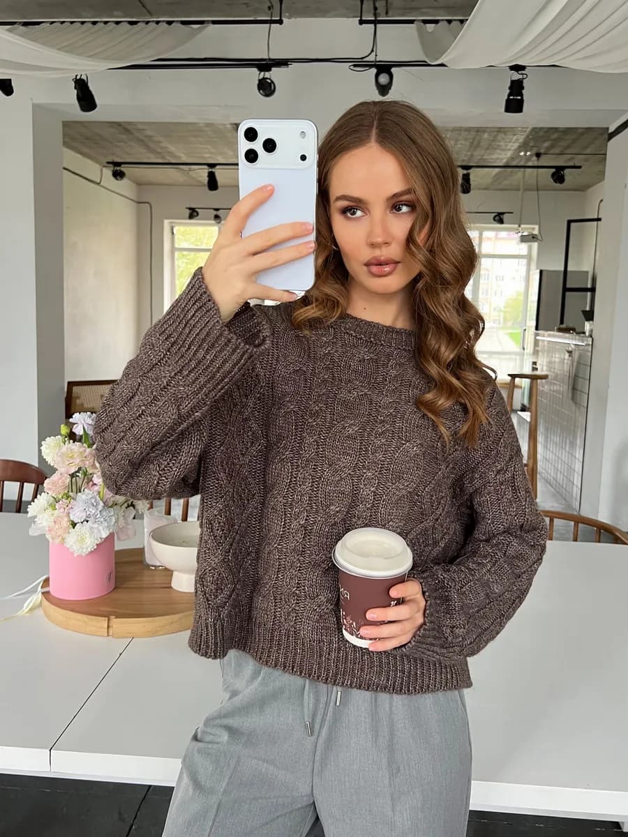 Свитер оверсайз вязаный