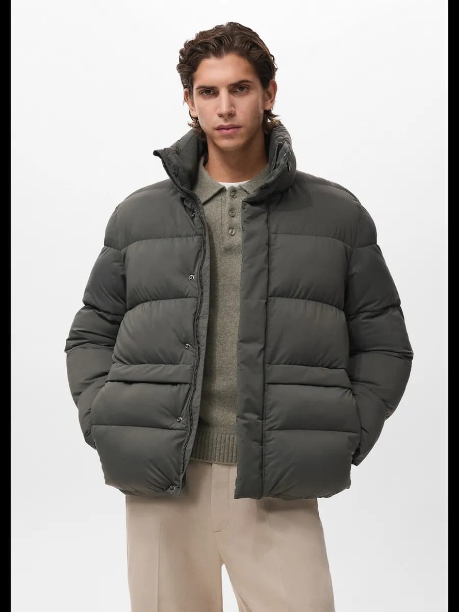 Короткий стеганый непромокаемый анорак