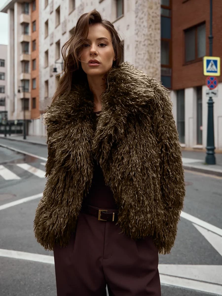 Шуба барашек искусственная - фото 1