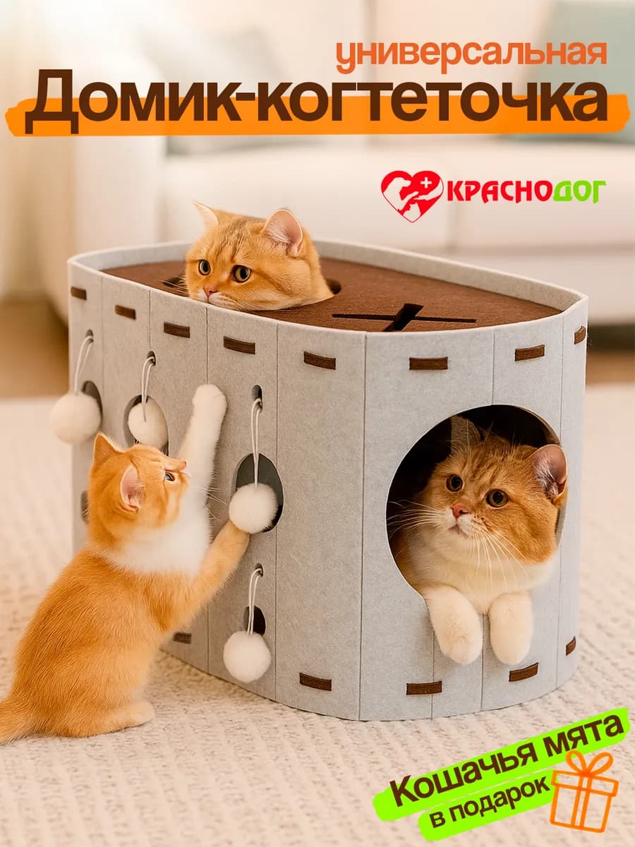 Домик для кошки с когтеточкой