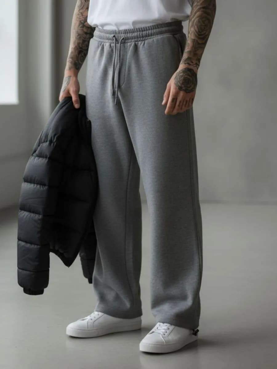 Зимние Тёплые Широкие Спортивные Штаны на Резинке