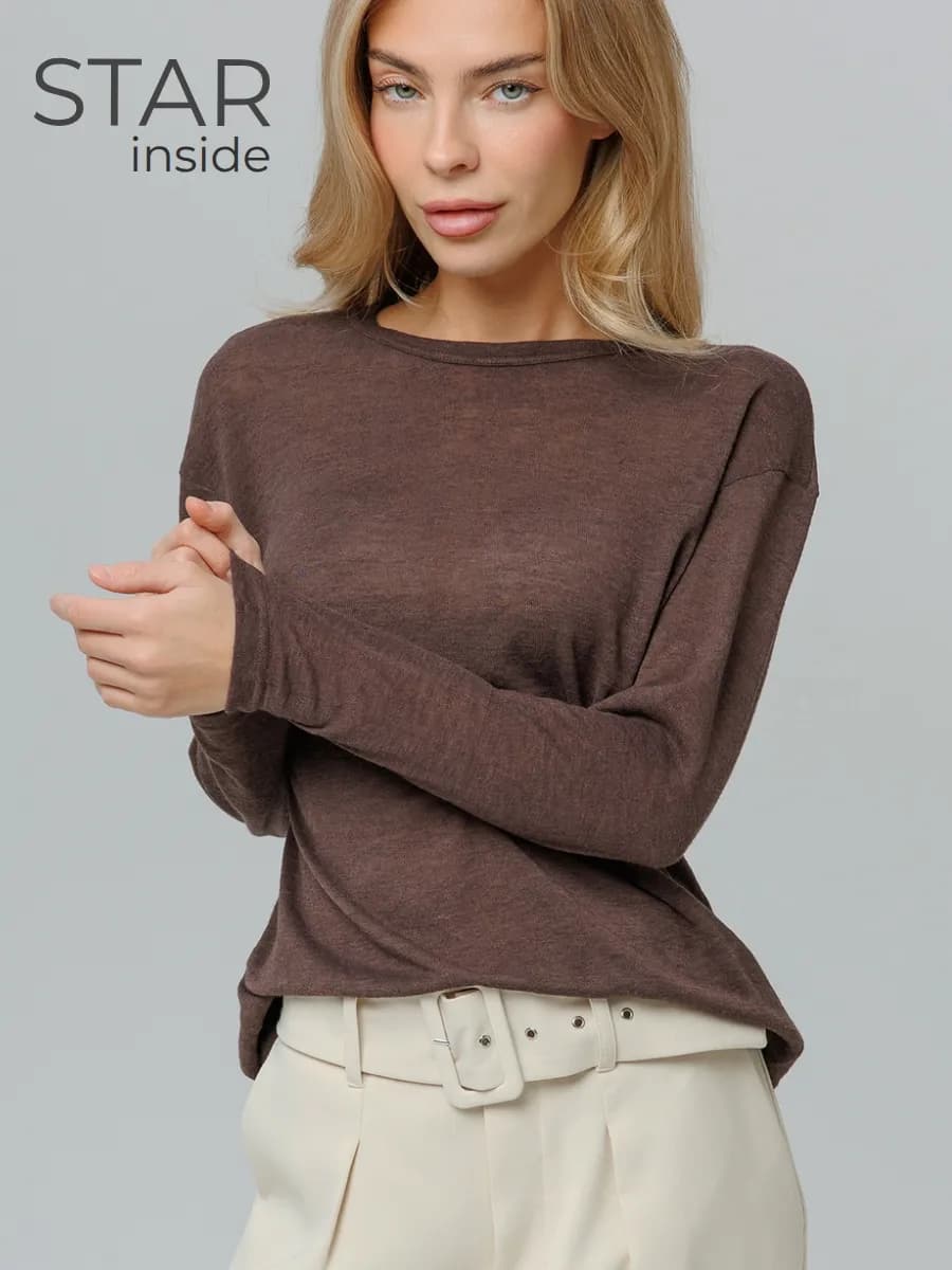 Свободный лонгслив полупрозрачный