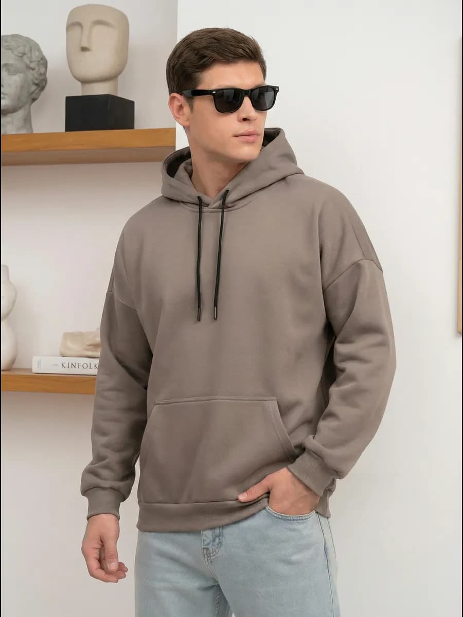 Худи оверсайз с капюшоном тёплое с начёсом