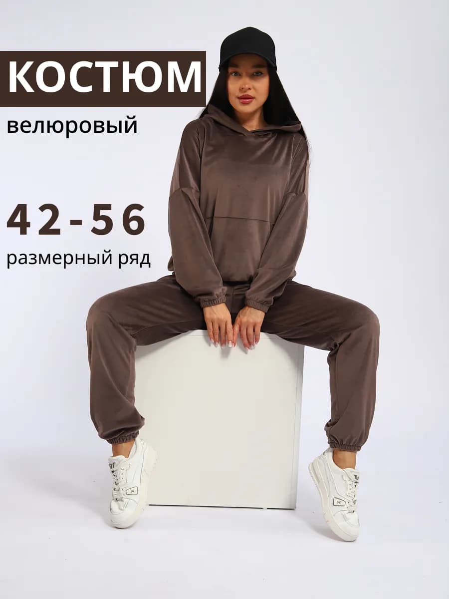 Спортивный костюм велюровый с капюшоном