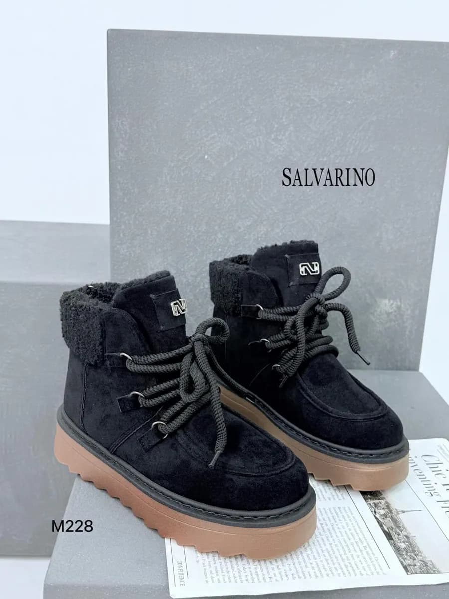 Полуботинки зимние на платформе угги замшевые