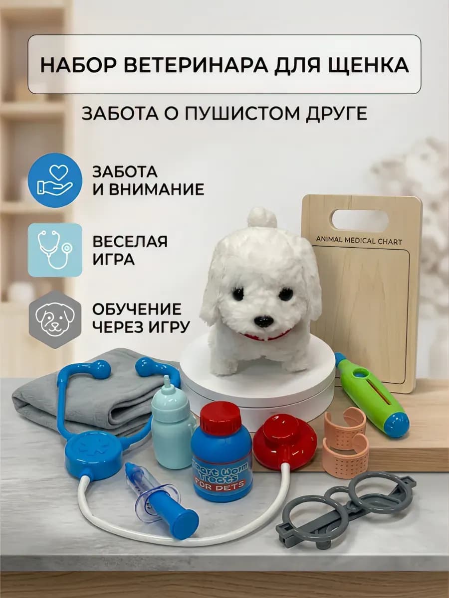 Набор ветеринара с питомцем и переноской