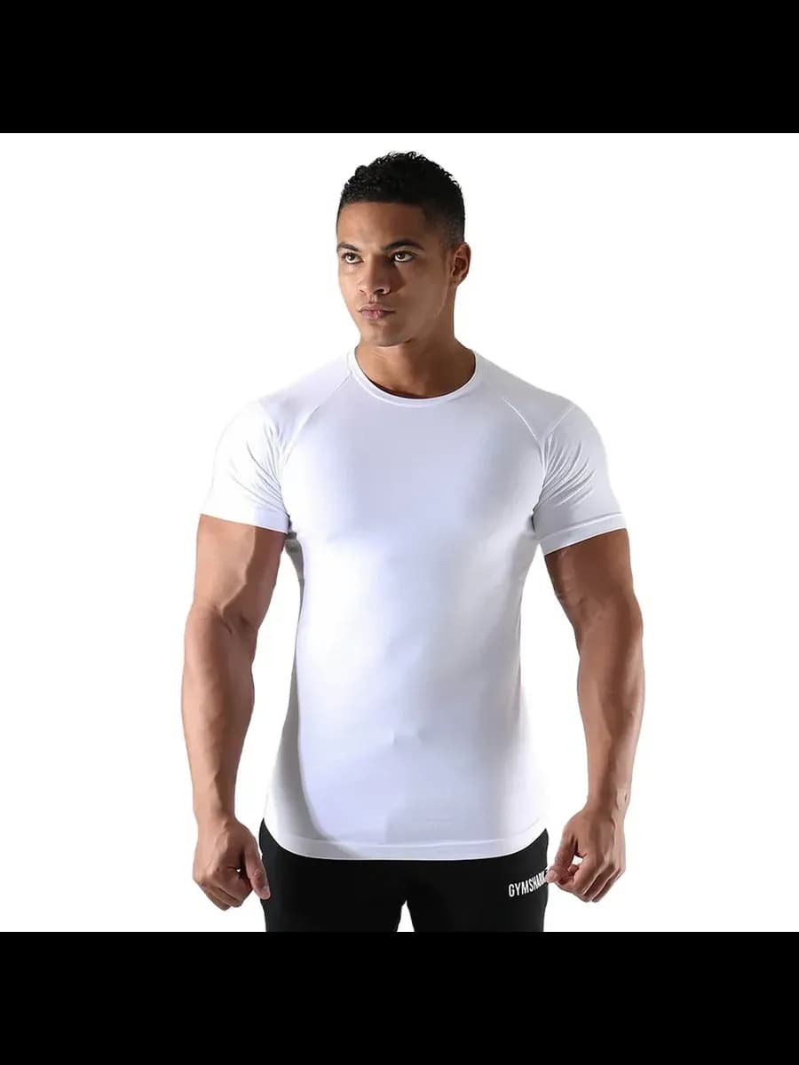 Футболка мужская белая спортивная рашгард мужской