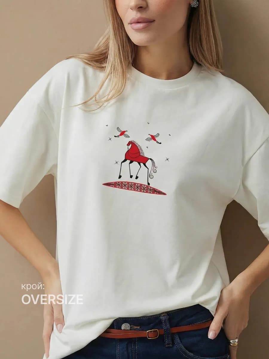 Футболка оверсайз с принтом