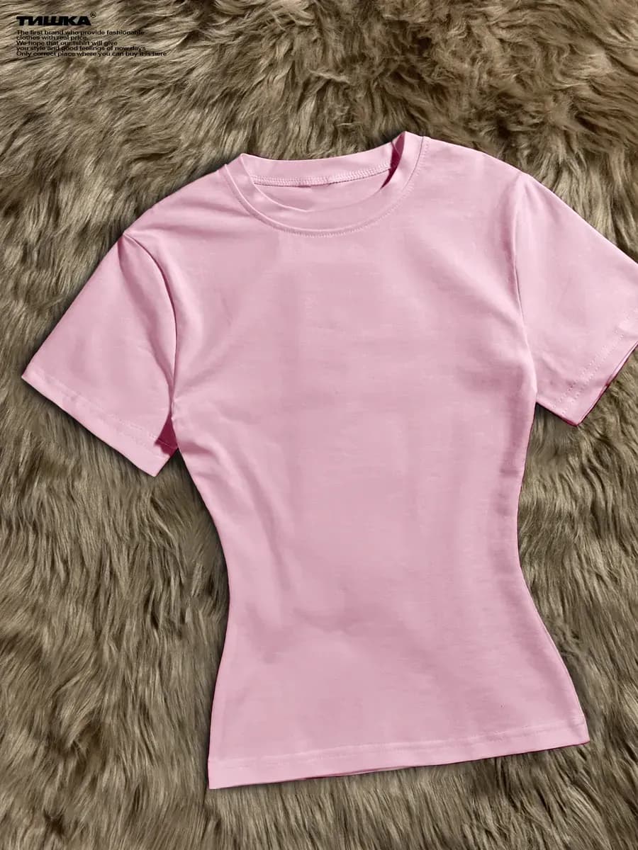 Базовая облегающая футболка скимс cutecore