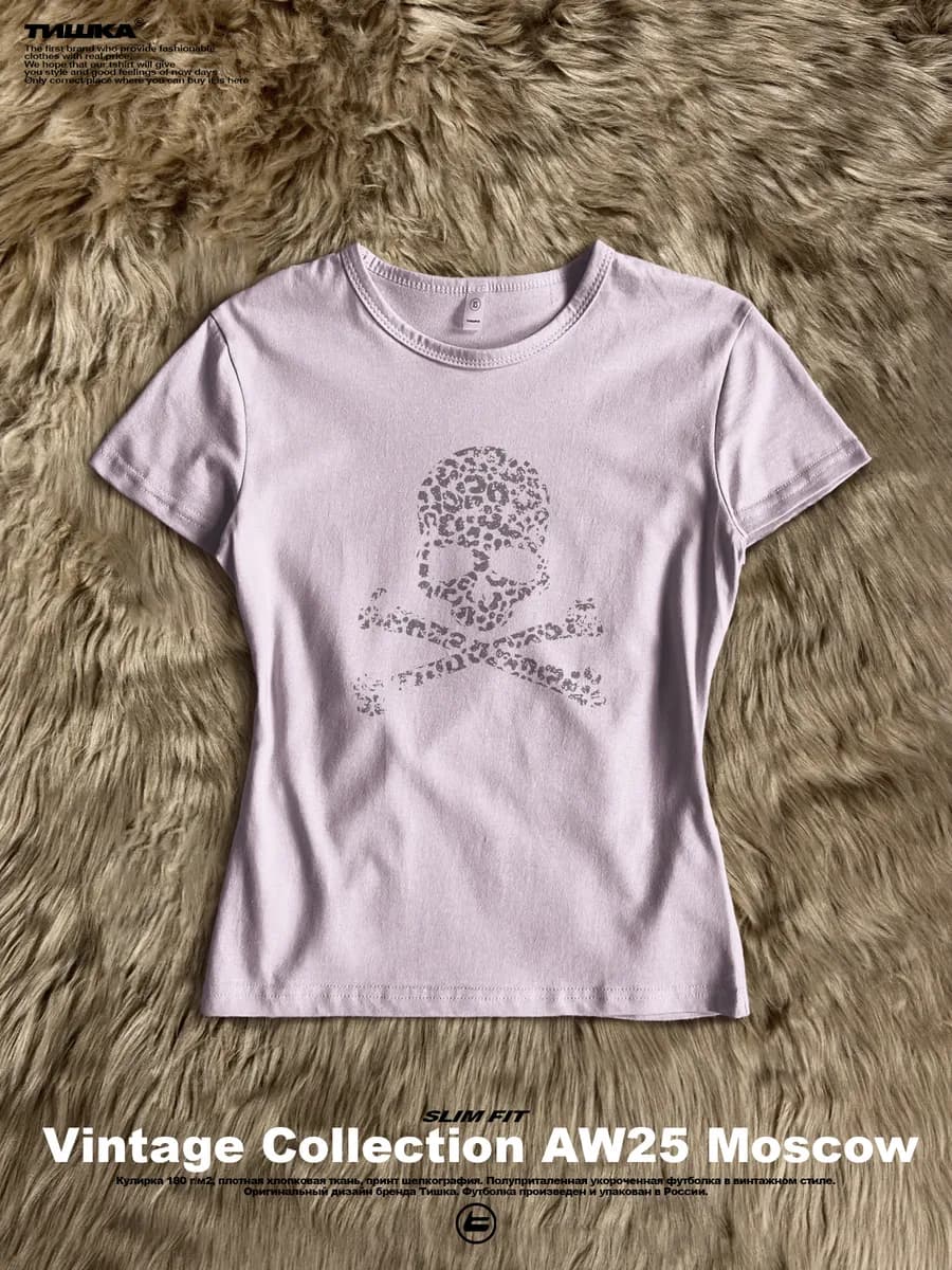 Винтажная футболка скинни y2k с принтом swag