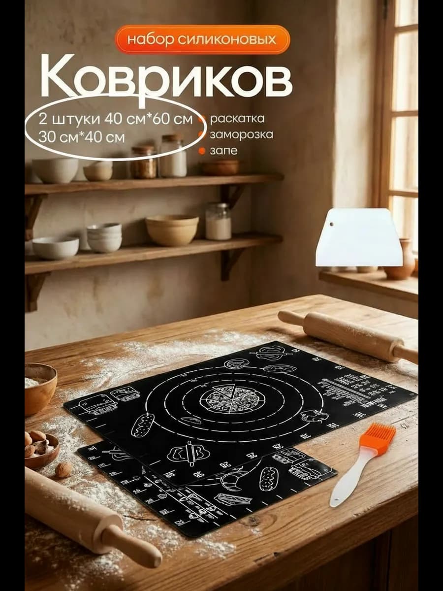 Силиконовый коврик для выпечки и запекания