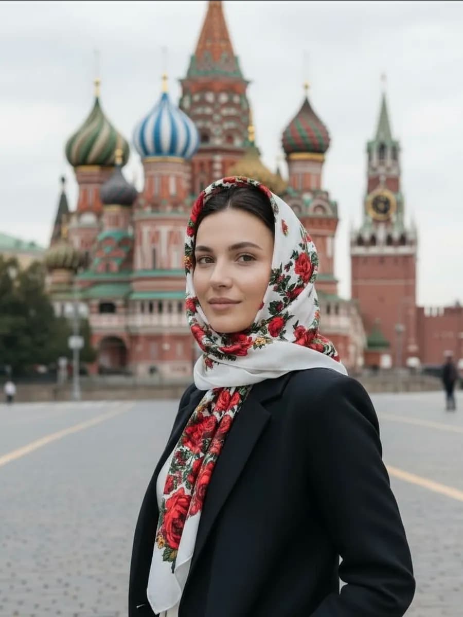 Платок народный на голову шею и пояс косынка