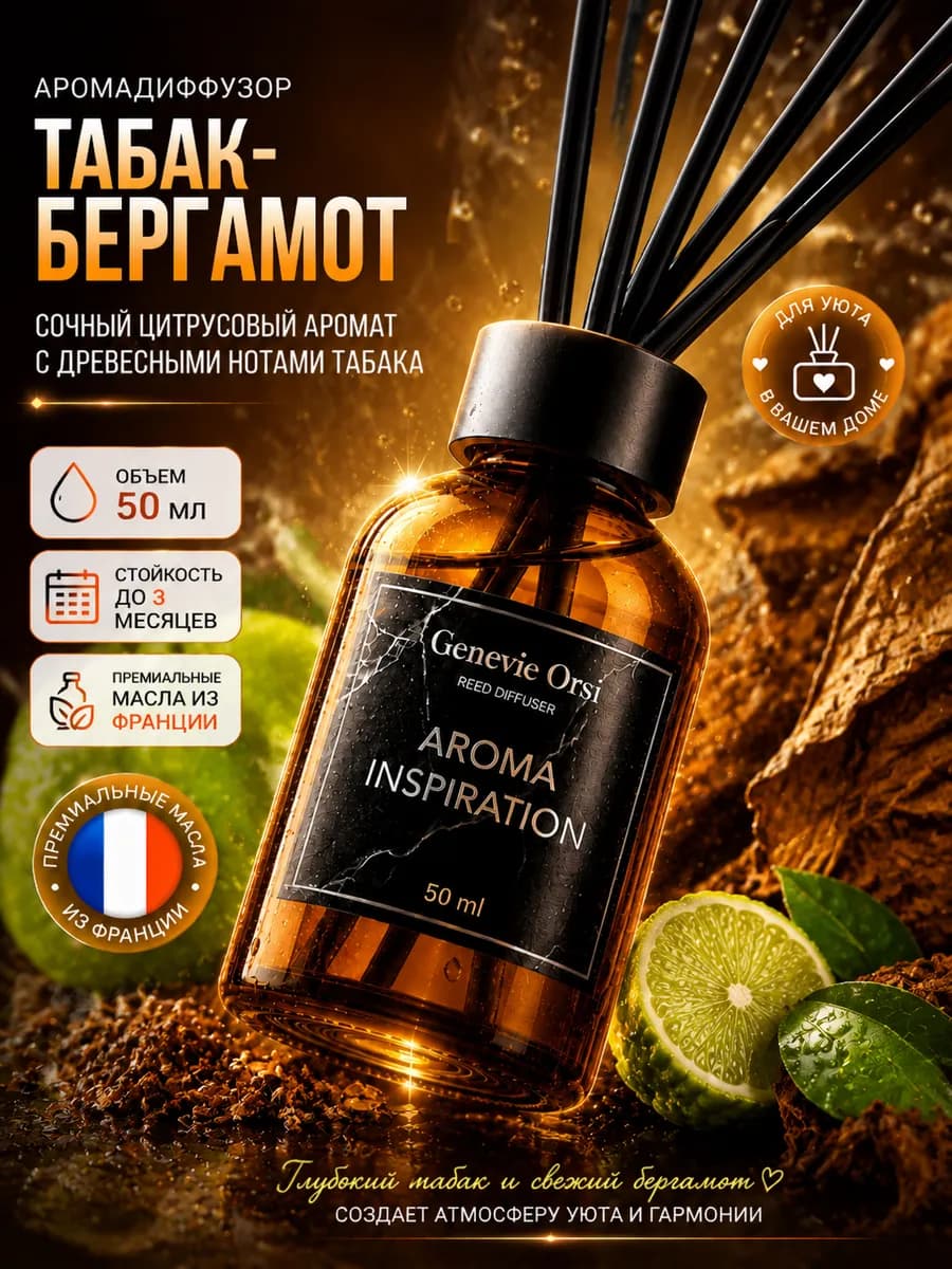 Диффузор для дома с палочками ароматический ароматизатор