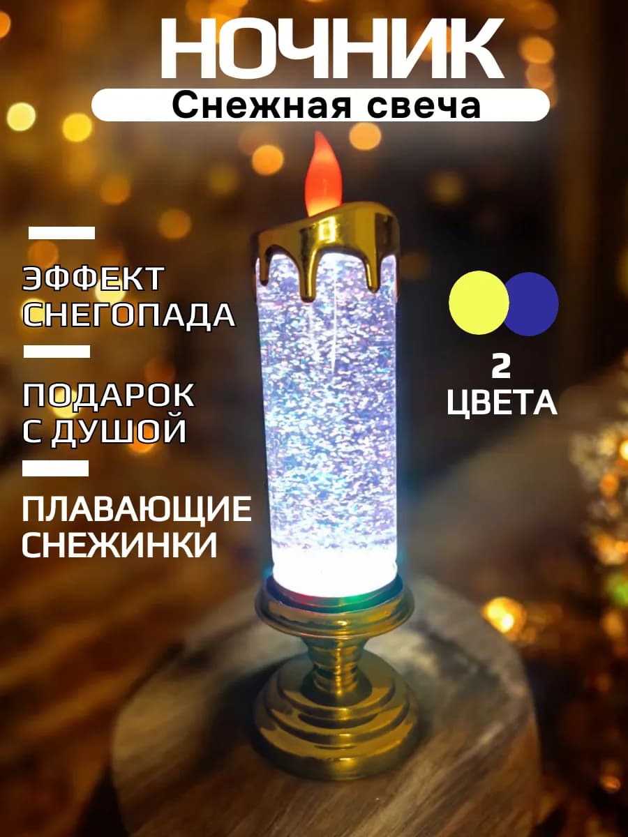 Новогодний фонарь со снегом и подсветкой