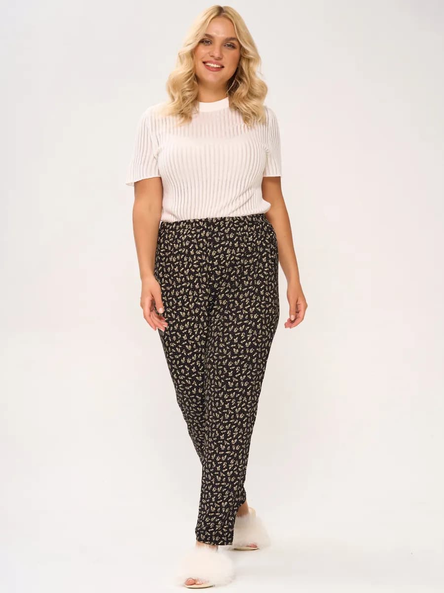 Брюки домашние широкие лето на резинке