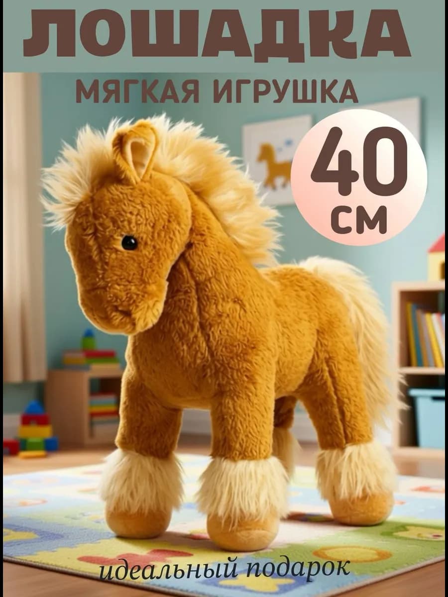 Мягкая игрушка лошадь символ года 2026