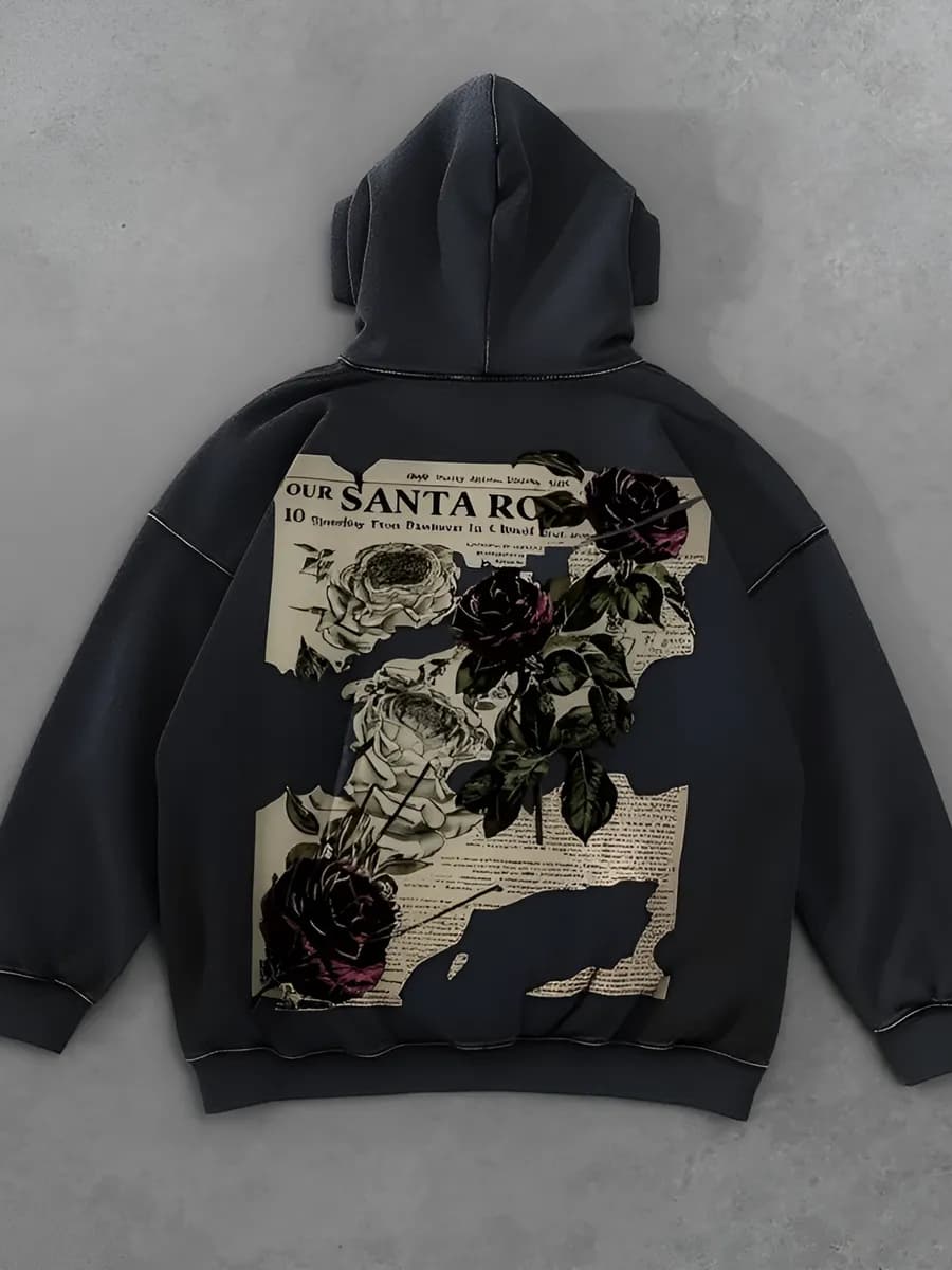 Худи оверсайз варенка без начеса с принтом oversize y2k