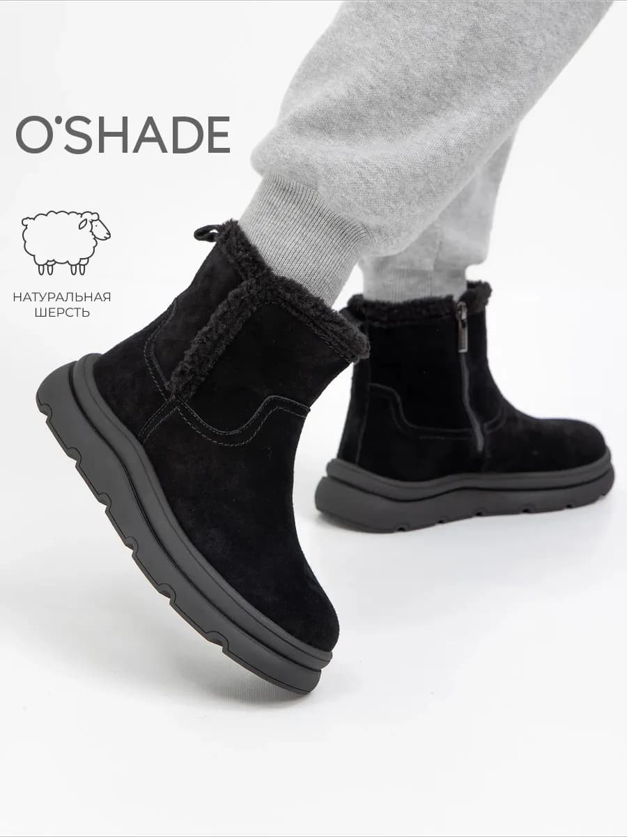 Ботинки женские зимние черные