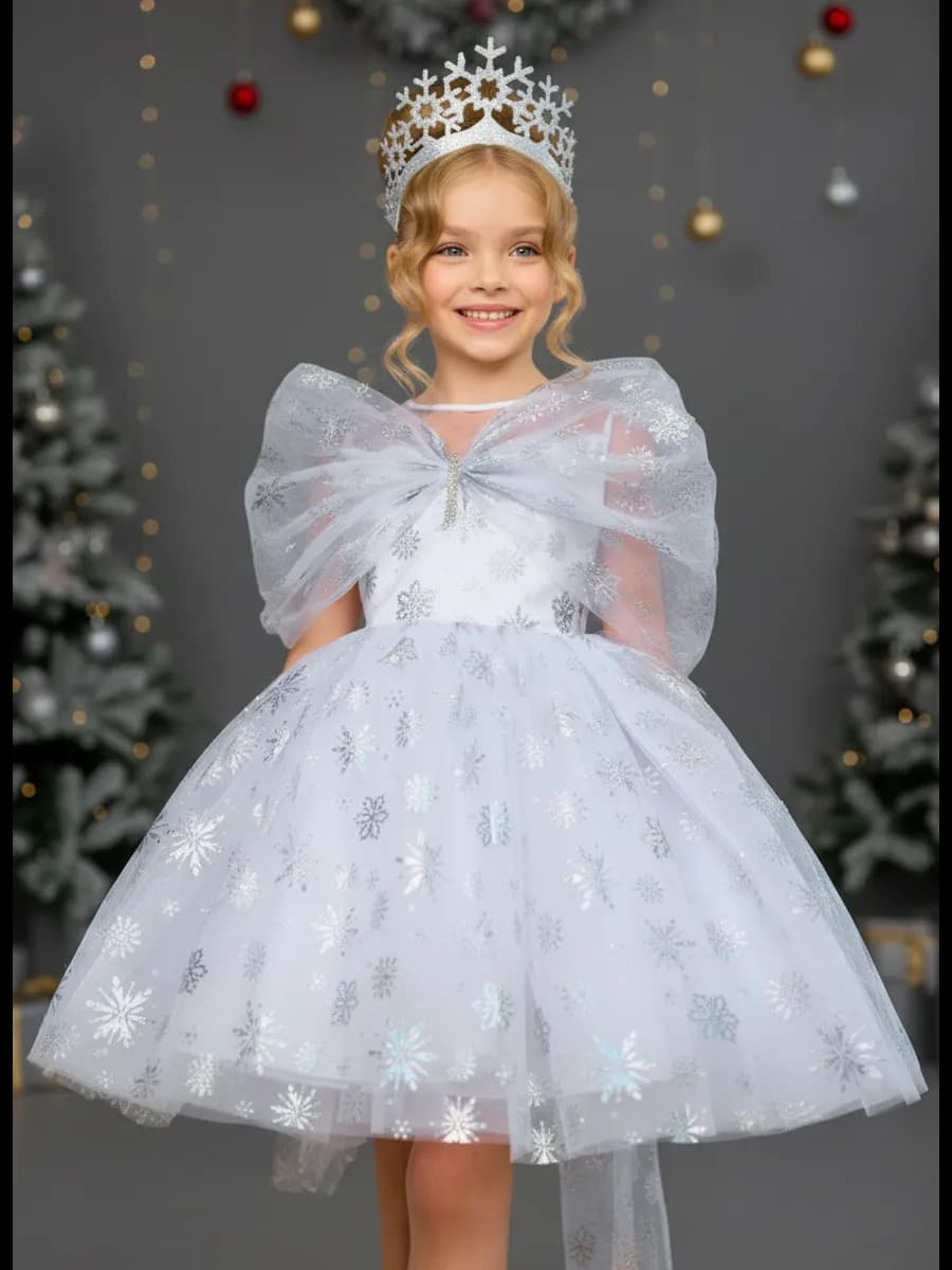 Платья костюм снежинки для девочки на новый год