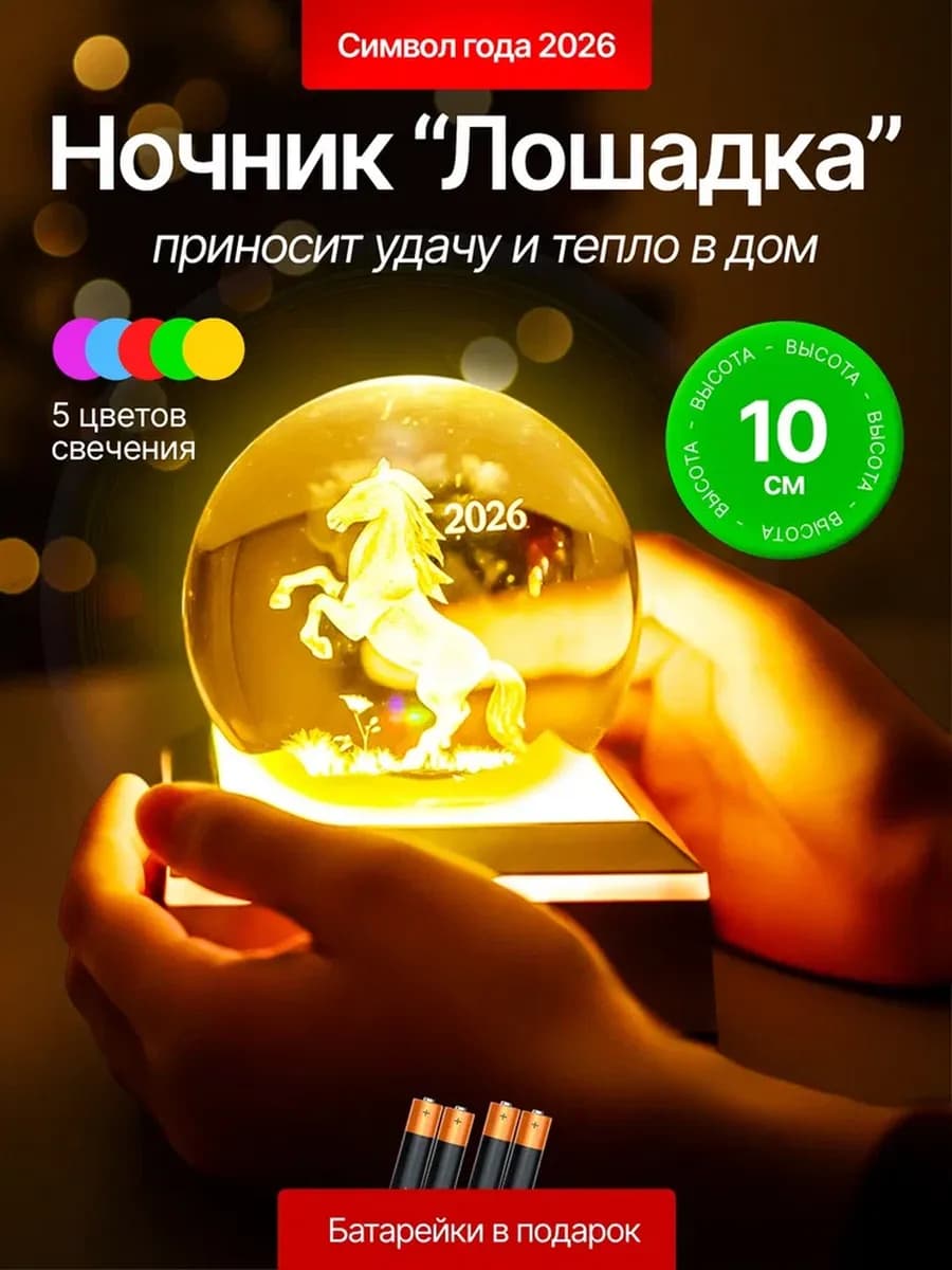 Ночник настольный подарок Лошадь 2026