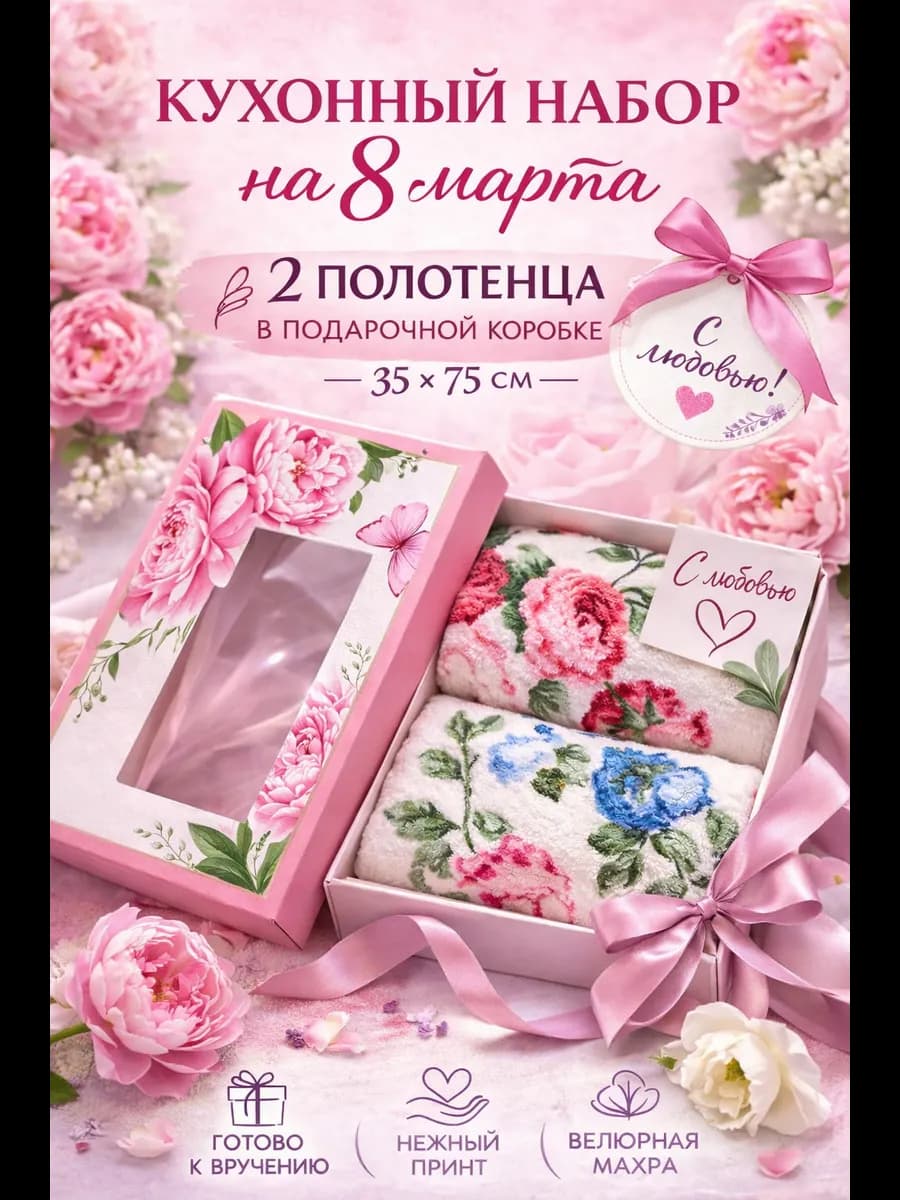 Кухонные полотенца подарок на 8 марта
