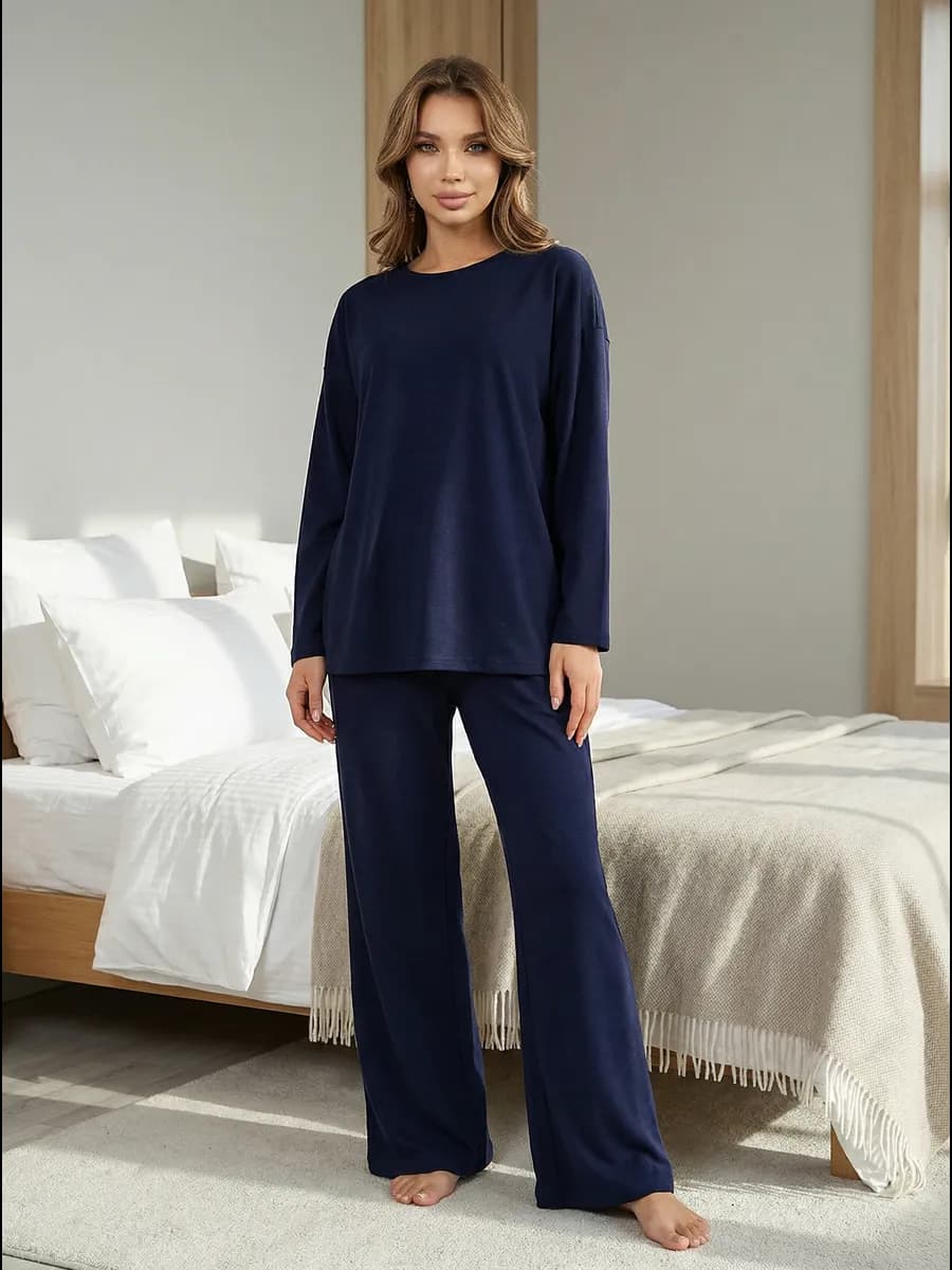 Пижама домашний костюм хлопок вискоза с длинными штанами