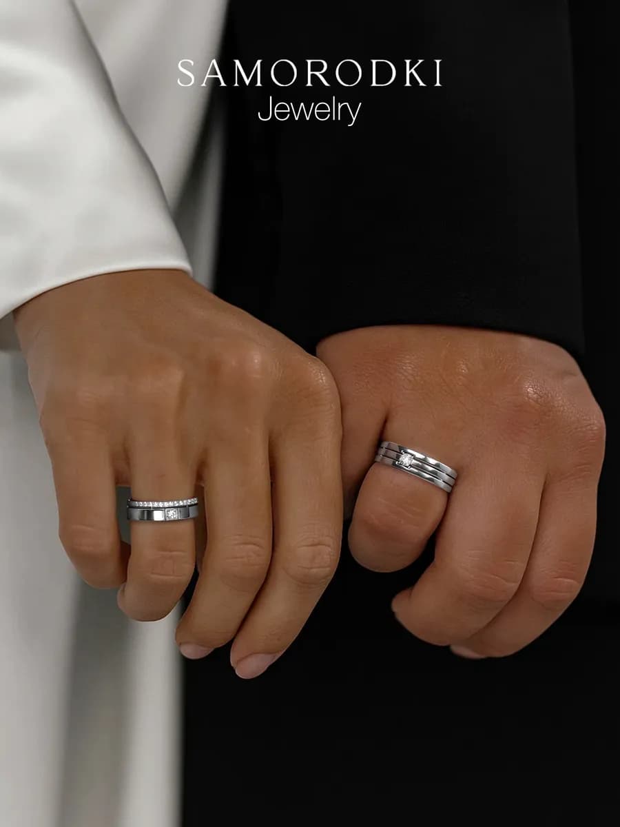 обручальное кольцо из серебра 925 для него