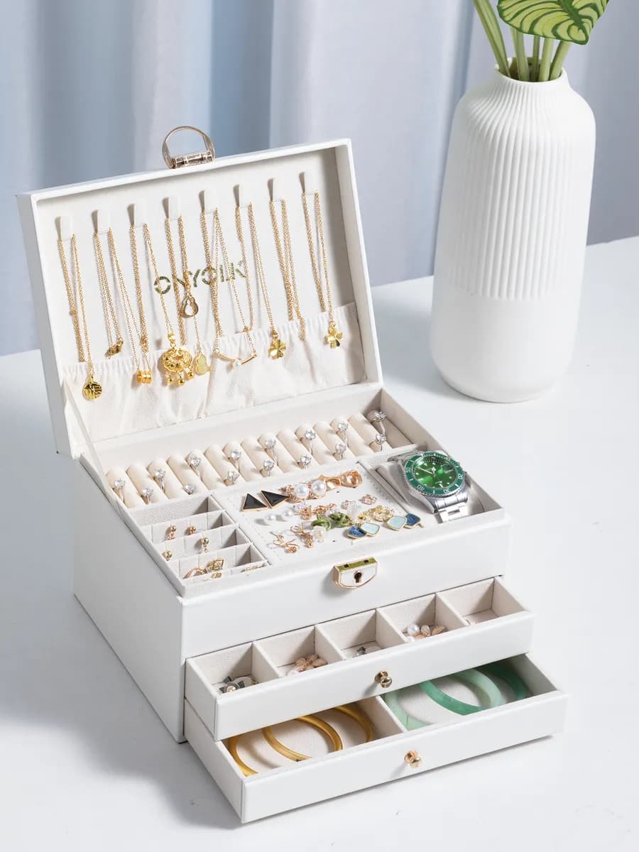 Классическая шкатулка Для украшений "беленый " 1 шт