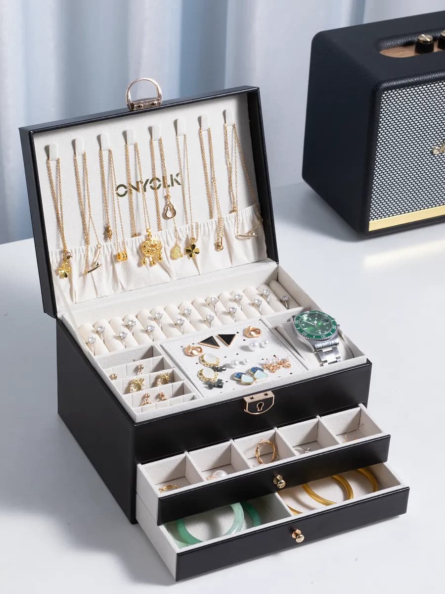 Классическая шкатулка Для украшений "черный " 1 шт