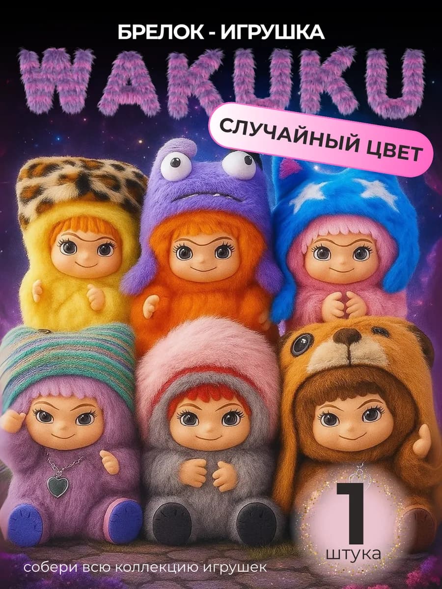 Мягкая игрушка брелок Wakuku