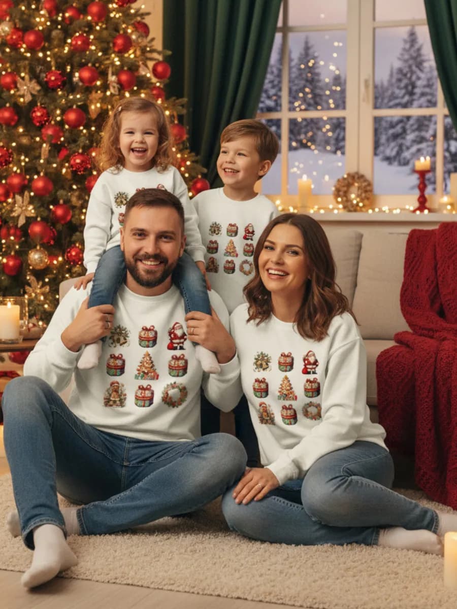 Фэмили лук свитшот лонгслив новогодний детский