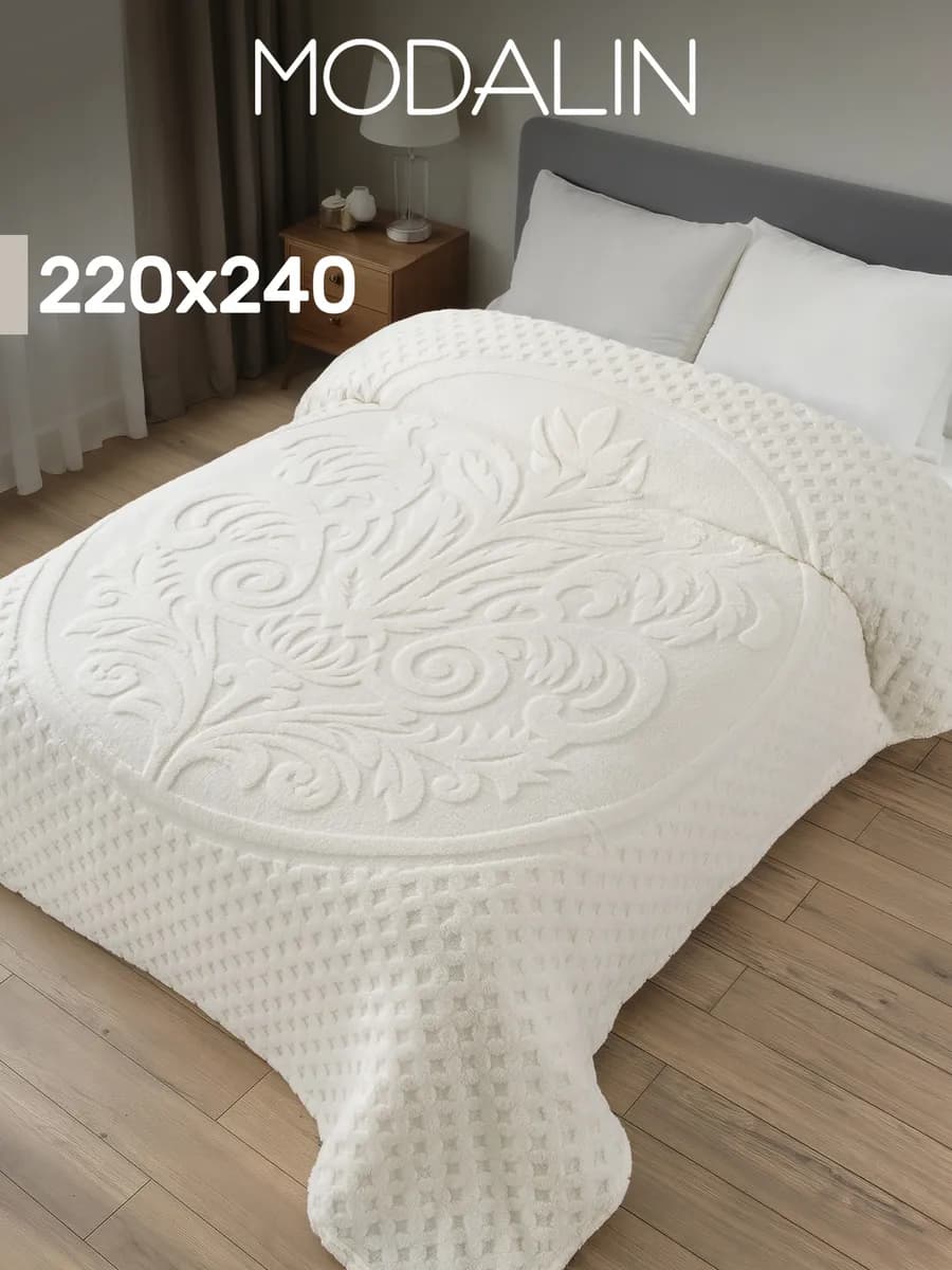 Мягкий плед 220х240 фланелевый на кровать