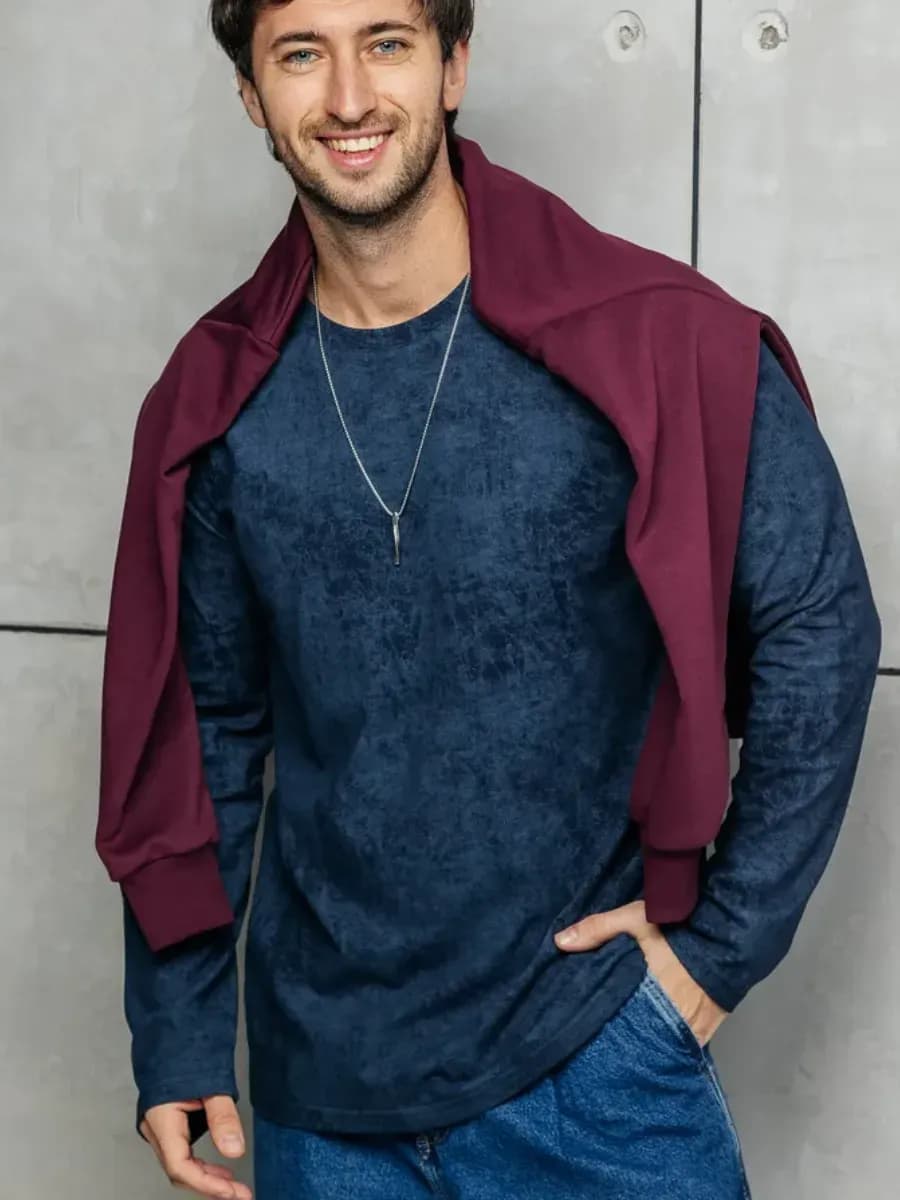 Лонгслив мужской с длинным рукавом больших размеров варенка