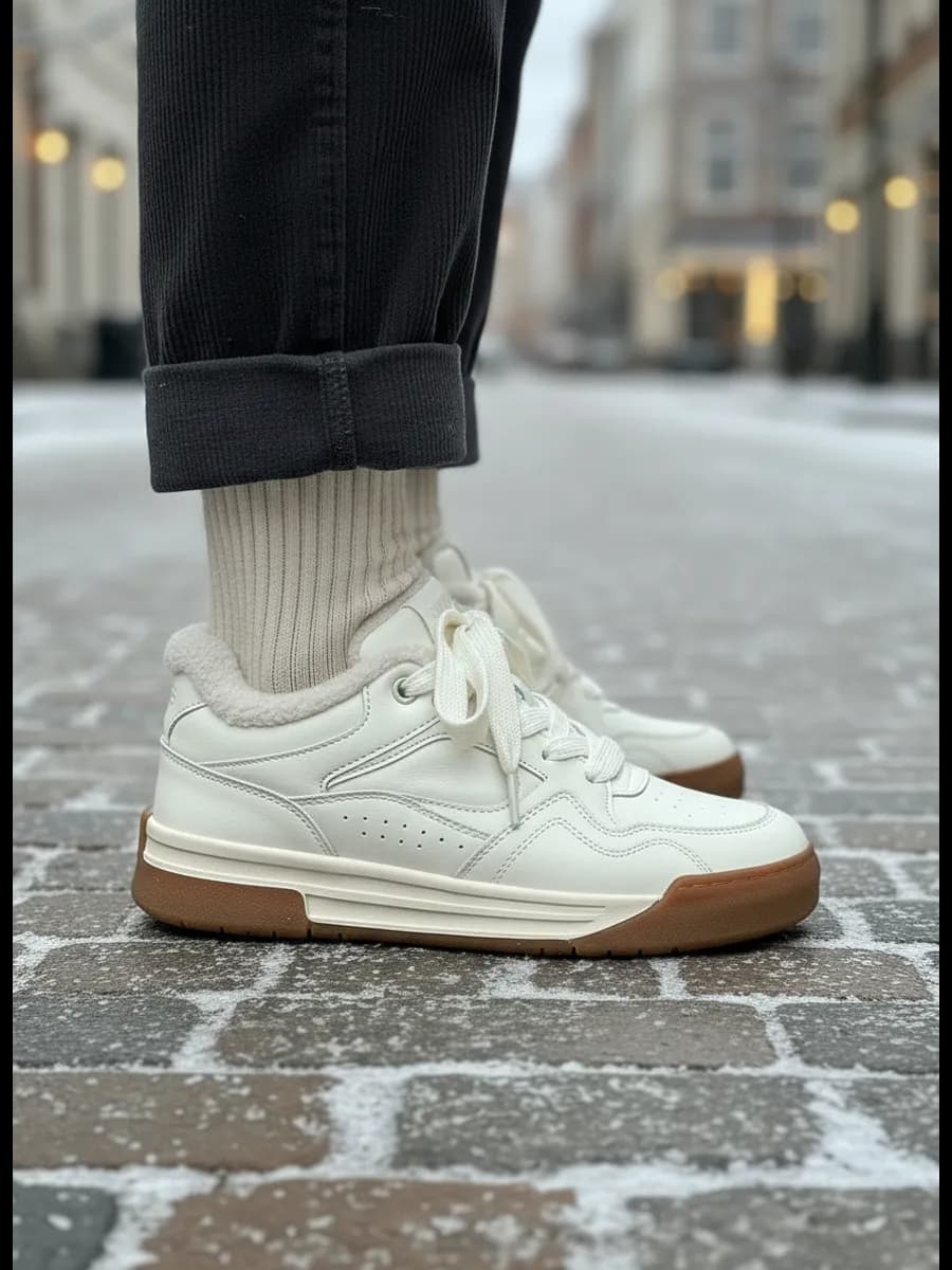 Кеды зимние с мехом на высокой подошве