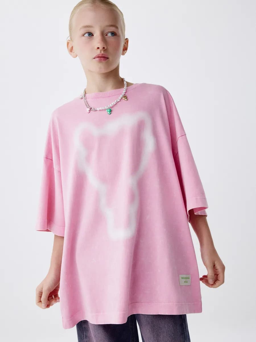 Футболка оверсайз из хлопка с принтом х VASILINCIAGA