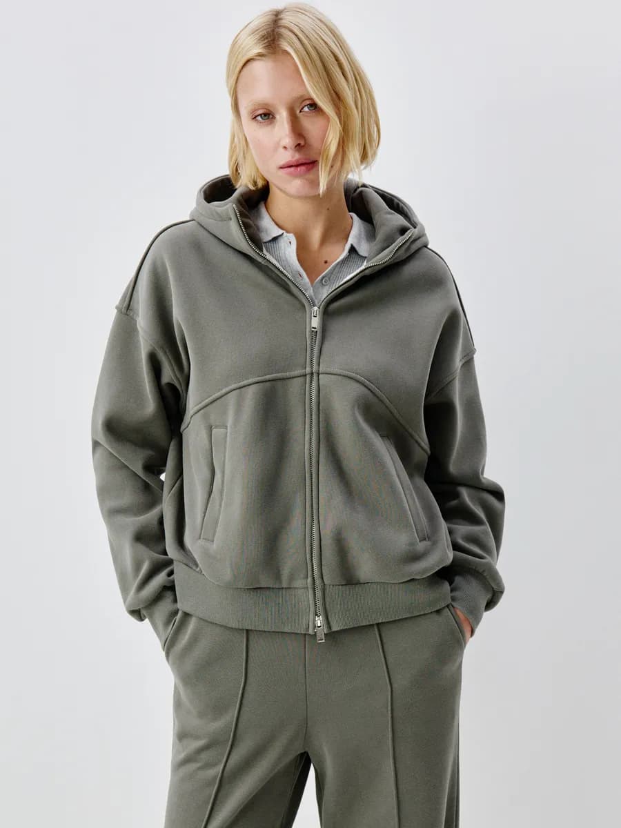 Толстовка оверсайз на молнии - фото 1