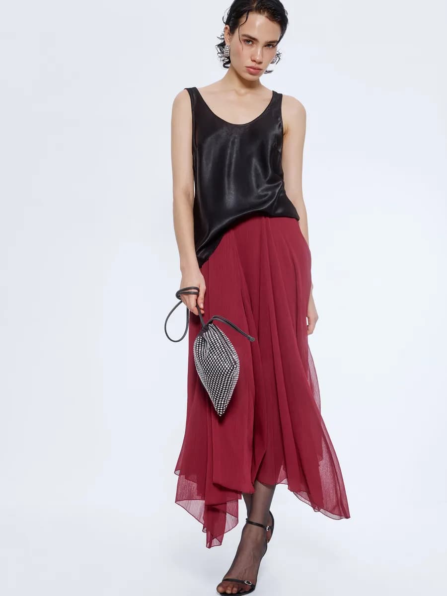 Юбка праздничная из жатого шифона