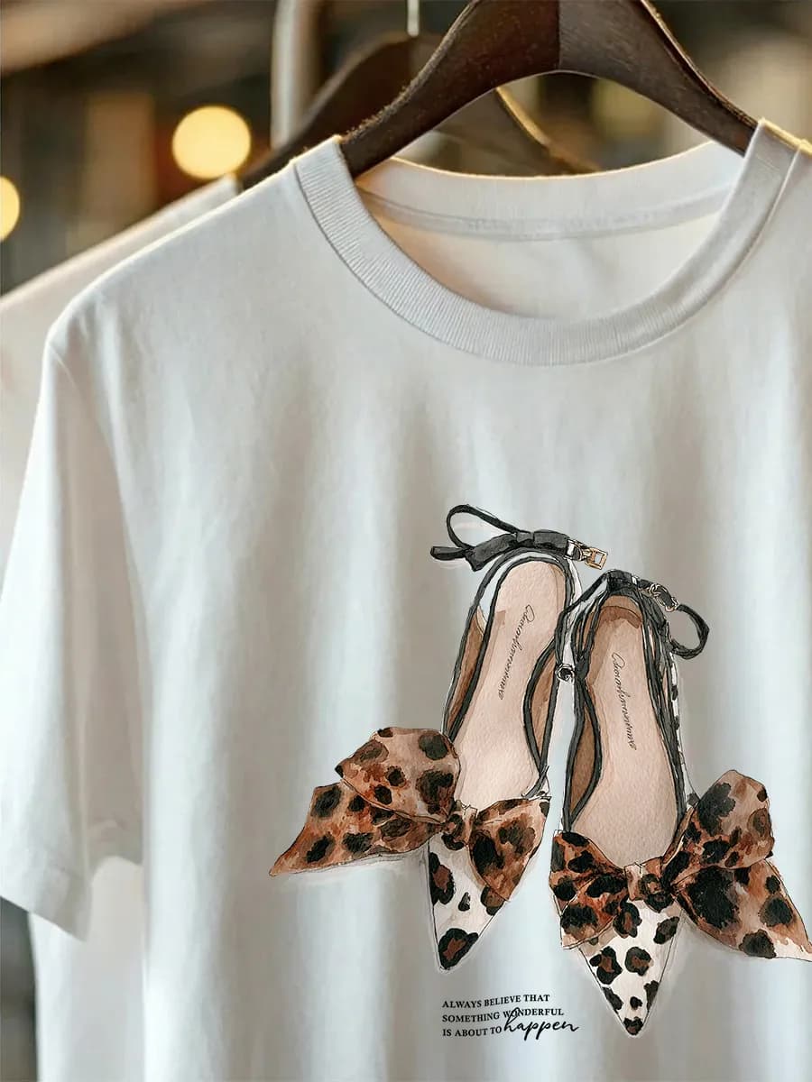 Нарядная футболка оверсайз с принтом